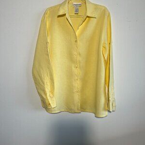 Jones New York 100% Linen Sport button down size PM